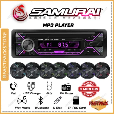 Samuraikatana Car Stereo Audio MP3 SIngle Din Player Bluetooth FM Receiver Remote Control AUX/USB/TF Card Radio Kereta