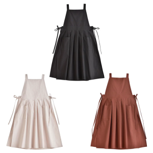 Pinafore Waterproof Apron for Women with Pockets Waterproof Cooking Apron for Work Gardening Cooking Painting Baking