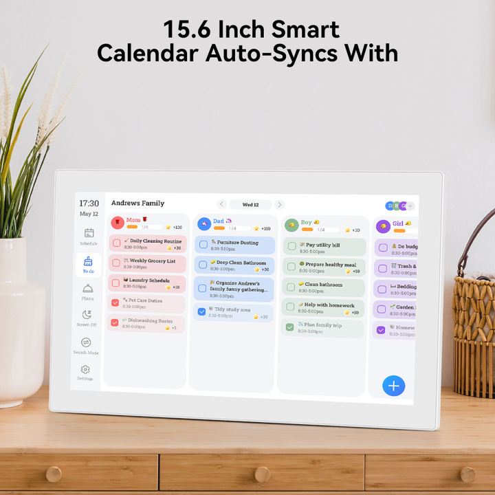 Digital Calendar Planner Chore Chart 15.6-inch 1080P Full HD Touch
