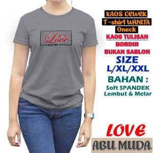 kaos lengan pendek t shirt wanita bordir atasan murah kekinian
