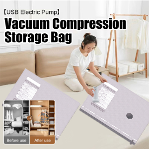[USB Electric Pump] Vacuum Compression Storage Bag Space Storage Resealable Compressed Home Storage Bag Convenient