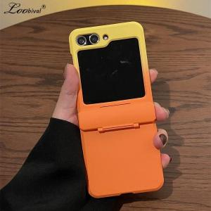Fashion Gradient Double Color Case for Samsung Galaxy Z Flip 6 5 4 3 7 flip6 ZFlip Matte Hinge Full Protection Shockproof Cover