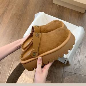 [Free Shipping] Slip-on half slippers for women 2026 new style thick-soled height-increasing autumn two-way wear slippers