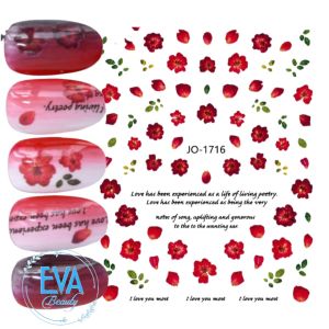 Decal Dán Móng Tay 3D Nail Sticker Tráng Trí Móng Hoạ Tiết Bông Hoa Sắc Màu Foloral Flower JO1714 - JO1715 - JO1716