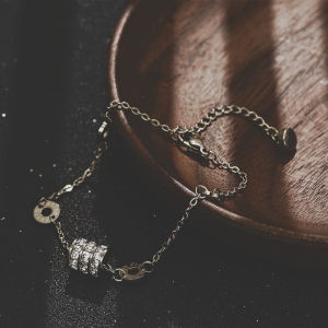 Gelang Tangan Wanita Titanium Tabung Permata Fashion Korea