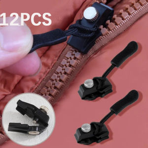 HOHODALINK 12PCS Setelan Reparasi ritsleting bagasi mantel pakaian sepatu dan sepatu bot yang dapat dilepas kepala ritsleting kunci rantai bit