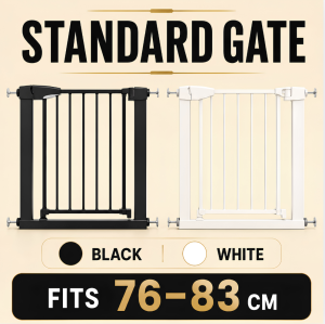 Baby Safety Gate / Pet Gate | Pressure Mounted No Drilling | Auto Close & Stay Open | Staircase Doorway Child Safety Barrier