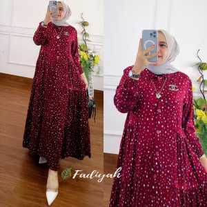 Malvina gamis terbaru pesta mewah elegan modern kekinian dress wanita baju muslim terlaris busui