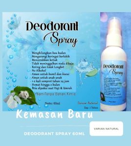 Deodorant Spray Herbal 60ml - Penghilang Bau Badan Ketiak dan Bau Kaki - Deo Spray Natural