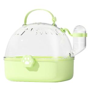 กรงกรงเลี้ยงนก/หนูแบบพกพาสำหรับถือของหนูแฮมสเตอร์กลางแจ้งพร้อมเคสแบบพับปิดได้ใสขนาดใหญ่เพื่อนกหนูแฮมสเตอร์อุปกรณ์สำหรับสัตว์เลี้ยง