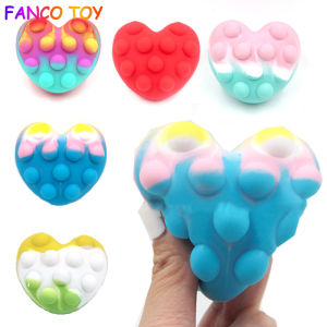 3D Ball Pop It🌈 Fidget Toy Stress Ball Heart Sheap Press Pinch Rainbow Silicone Needoh Stress Ball Gameplay Anti Stress Ball Relief Sensory Push Bubble Squishy Christmas Gift