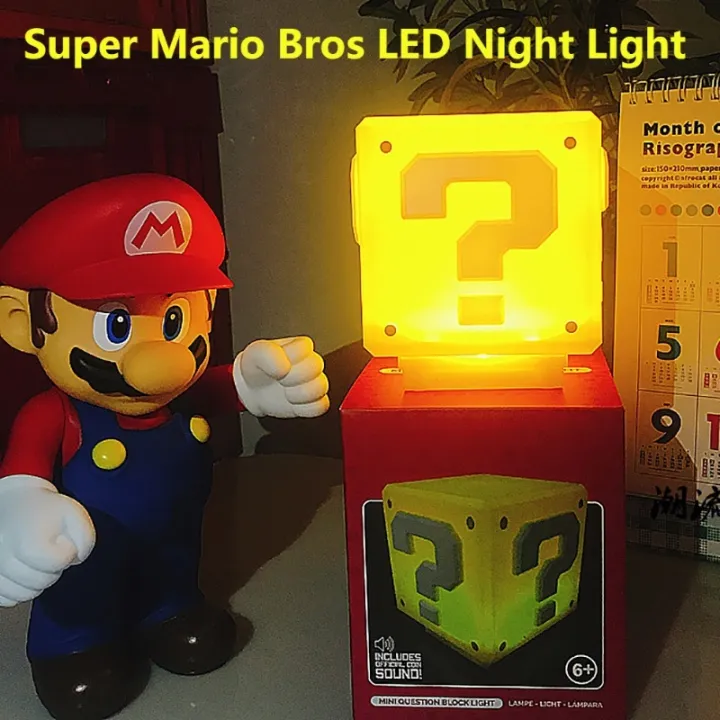 โคมไฟตั้งโต๊ะ โคมไฟมาริโอ้  LED รูปซูเปอร์มาริโอ้ ไฟกลางคืน ลาย Mario Bros เปิดไฟด้วยระบบสัมผัส แสงวอล์มไลท์ ชาร์จ USB