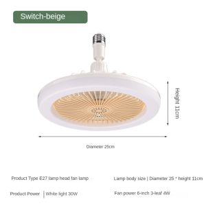 Happy Houses 360 ° Rotating Ceiling Fan Light E27 30W Aromatherapy Intelligent Fan With Remote Control Three Speed Timing Function Led Mute Fan Light For Living Room Bedroom Top Light