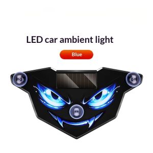 KEBIDU Cool Devil Eye Car LED Warning Light Solar Plus Type C Dual Charging 4 Color Options Suction Cup Install Universal Car Model Accessory Gift