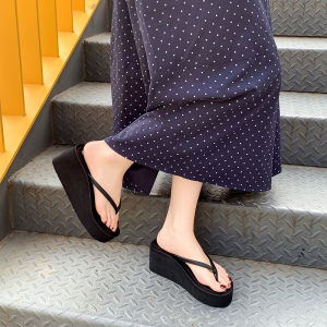 [Free Shipping] WomenS Mid-Heel Wedge Flip-Flops New Style For Outdoor Casual Wear In Summer Non-Slip Beach And Travel Slippers For Girls