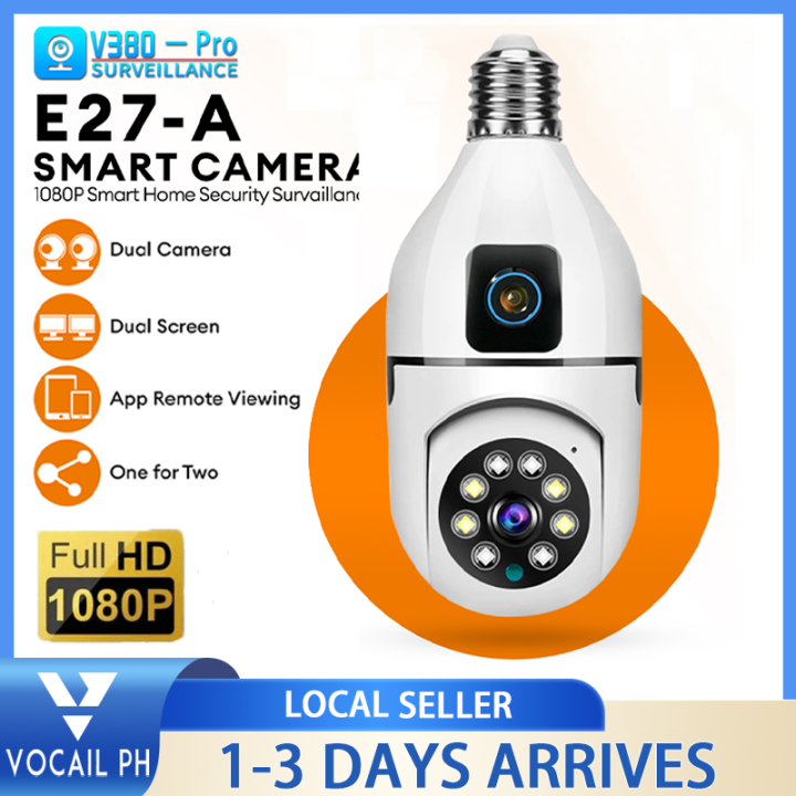 V380 Pro Bulb CCTV HD 4MP Dual Lens CCTV Camera Rotatable 360 Automatic ...