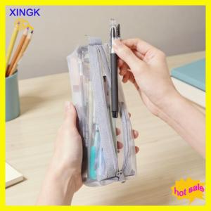 XINGK Lưới Trường Hợp Bút Chì Trong Suốt Bút Pouch Dễ Thương Đơn Giản Thẩm Mỹ Túi Tổ Chức Văn Phòng Trường Nguồn Cung Cấp Cho Sinh Viên Văn Phòng Phẩm Văn Phòng Phẩm