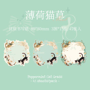 *AUG DEALS* Classic Cute Cat Meowbius Loop Embossed Gold Foil Note Paper Pack Message Memo Journal Decorative Material