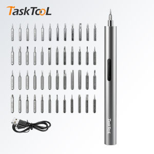 TASKTOOL Electric Precision Screwdriver 0.3-3.5NM 170rpm 3.7V 350mAh USB Rechargeable Dual Mode CRV H4 48pcs Bits Set for Phone Laptop Camera Eyeglass Drone Model Electronic Repair