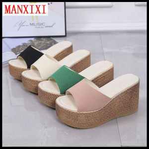 MANXIXI Fashion Women High Heels Beautiful 3.54 Inches Wedge Sandals (Size 35-43)