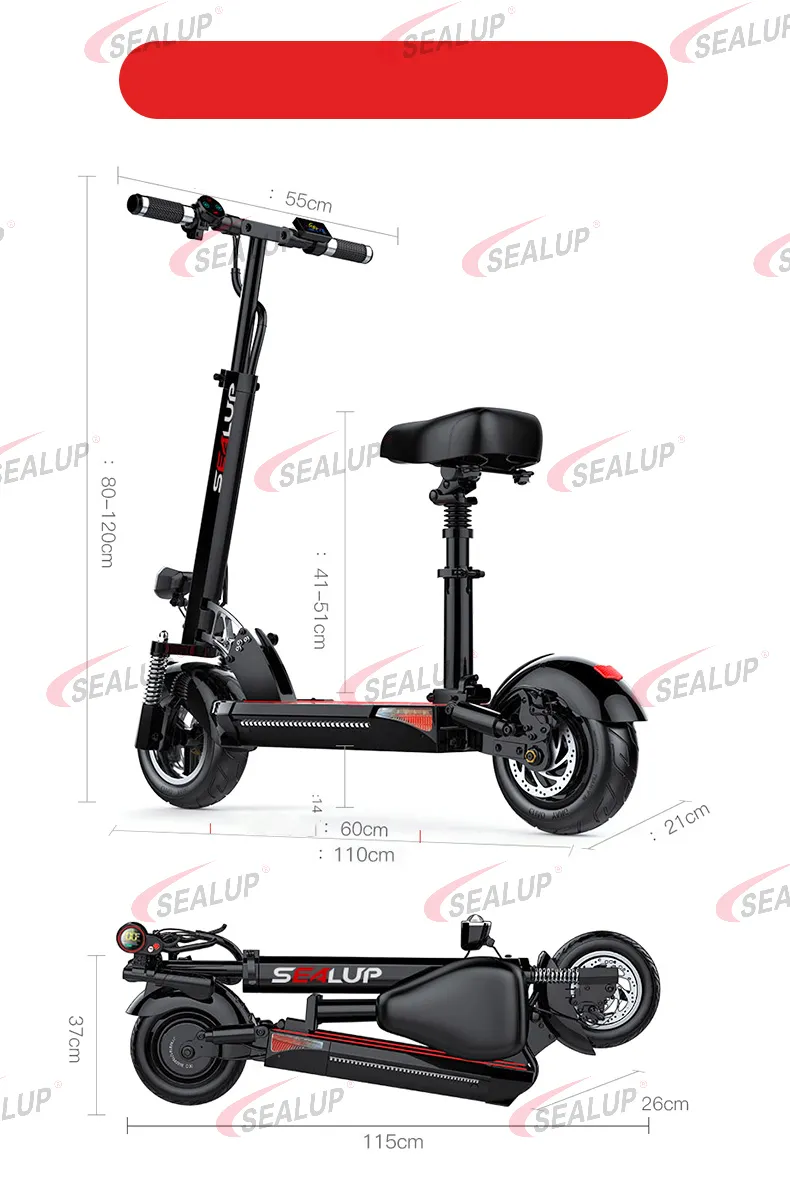 SEALUP Q8 รุ่นซิตี้สกู๊ตเตอร์ไฟฟ้า สกูตเตอร์ไฟฟ้า ผู้ใหญ่พับได้สกู๊ดเตอร์ไฟฟ้าา 48V/500W/1000W กันน้ำ NFC