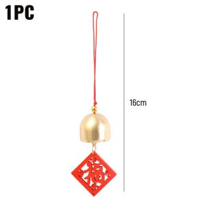 4Pcs New Year Wind Chime Tassel Pendant Chinese Style Pure Copper Bell Text Blessing Pendant Car Hanging Decoration DIY Handmade Crafts