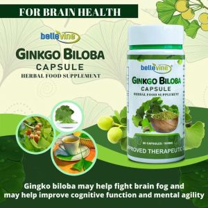 Bellevine Ginkgo Biloba 500 mg 60 Capsules – Brain Memory Booster & Focus Food Supplement