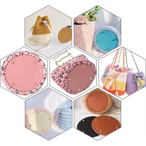 LYM 12cm Leather Bag Bottoms Round PU Leather Bottom For Knitted Bag DIY Handmade Crochet Bottom For Bag Part Accessories