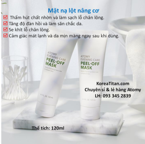 Mặt nạ dạng gel giúp săn chắc da tăng đàn hồi và se khít lỗ chân lông của bộ 4 -  Atomy evening Peel Off Mask 120 ml - 필오프마스크 - Вечерняя маска-пленка Atomy