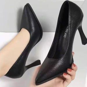 [Free Shipping] Black Everyday Formal High-Heeled Shoes For Women With Soft Soles Comfortable For Long Periods Of Standing Suitable For Formal Wear Flight Attendants Commuting And Professional Work