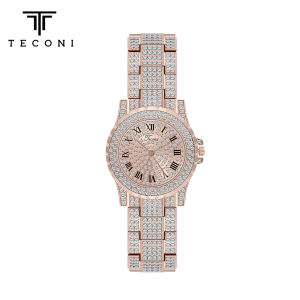 Teconi Jam Tangan Wanita Round Diamond Classy C011 - Anti Air Free Bubble Free Box