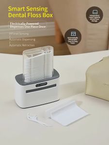 Automatic Floss Pick Dispenser Touchless Electric Floss Holder USB Rechargeable With 100 Floss Picks
