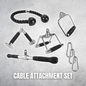 Cable Machine Attachments Set Lat Pulldown Tricep Rope V Bar Double D Handle Gym-PRIME FORM LIVING