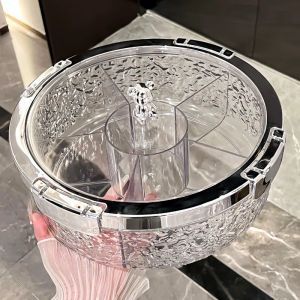 Khay đựng mứt tết bánh kẹo đa năng Hộp đựng ô mai trong suốt chia 6 ngăn Acrylic có nắp kín chống ẩm hot 2026