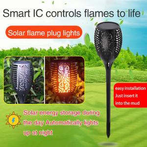 Solar lawn light outdoor garden decoration ground plug landscape torch light
