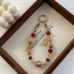 ความรู้สึกหรูหราและระดับไฮเอนด์ตกแต่งกระเป๋าท้องฟ้าเต็มไปด้วยดวงดาวพวงกุญแจรถคริสตัลเพชรอัลลอยด์แมวกวักนำโชคสายคล้องโทรศัพท์มือถือ