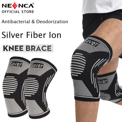 Neenca miếng bó đầu gối thể thao sợi ion bạc Băng đầu gối cho giảm đau viêm khớp