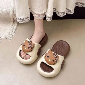 Free Shipping 2026 Summer New Color-Block Slippers For Women Versatile And Cute Cartoon Design Comfortable Thick-Soled EVA Platform Flip-Flops