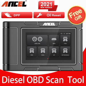 Ancel HD3200 24V Diesel 2in1 OBD2 Scanner Full System Scan Commercial Vehicles HD Heavy Trucks Pickup Bus Excavator HOBD For Hino/Fuso/UD/Isuzu with Oil/DPF Reset Diagnostic Tool
