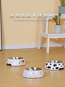 AimayaPet 2in1 Pet Bowl Stainless Steel Pet Double Bowl Non-Slip Skid Base Removable Pet Feeder for Cat Dog