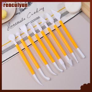 rencuiyun ชุดแกะสลักดินโพลิเมอร์ดินน้ำมัน8ชิ้น เซ็ตเครื่องมือแกะสลักขี้ผึ้งเครื่องมือแกะสลักเครื่องปั้นดินเผา
