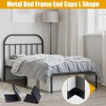 Metal Bed Frame End Caps L Shape Rubber Bed Frame Cover Feet 1-1/2" x 1-1/2" for Most Metal Bed Frame Angle Iron Caps Furniture Leg Protectors - 4 Pcs. 