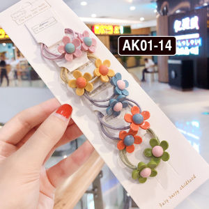 1set ikat rambut korea aksen bunga daisy karakter / Aksesoris WANITA karet rambut anak AK01