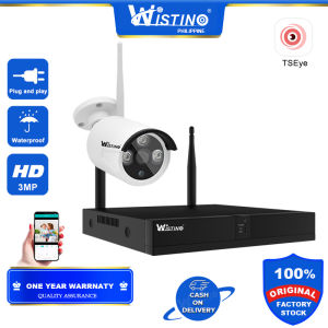 Wistino cctv set Camera Kit 1CH FHD 3MP 6MP CCTV WiFi Kit with Audio watch online via mobile phone anytime anywhere plug and play and No need Wifi and internet