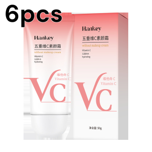 Vitamin C Bare Face Cream Brightens Skin Tone Makeup Cream Niacinamide Concealer Long-Lasting Waterproof Lazy Cream