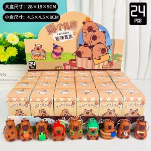 Dễ thương snot gấu capibala Keychain Hộp đồ chơi sưu tập Hàng sẵn có capibala Mặt dây chuyền búp bê