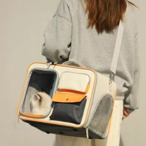 Cat Carrier Cat Backpack Portable Large Capacity Breathable Space Capsule Cat Handbag