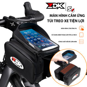 ZDK-S6 Túi treo sườn xe đạp thiết kế ba ngăn chất liệu Polyester và PVC có khả năng kháng nươc có thể tách rời tháo lắp dễ dàng