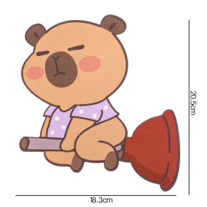 4Pcs Capybara Deodorant Sticker Bathroom Toilet Lid Decals Deodorant Self-Adhesive Odor Removal Sticker Bathroom Living Room Decor