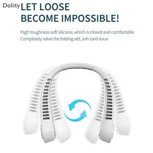🎁【Special price】Dolity พัดลมห้อยคอแบบไร้ใบพัดแบบพกพาพร้อมจอแสดงผลหน้าจอและความเร็ว5ระดับชาร์จไฟผ่าน USB ได้